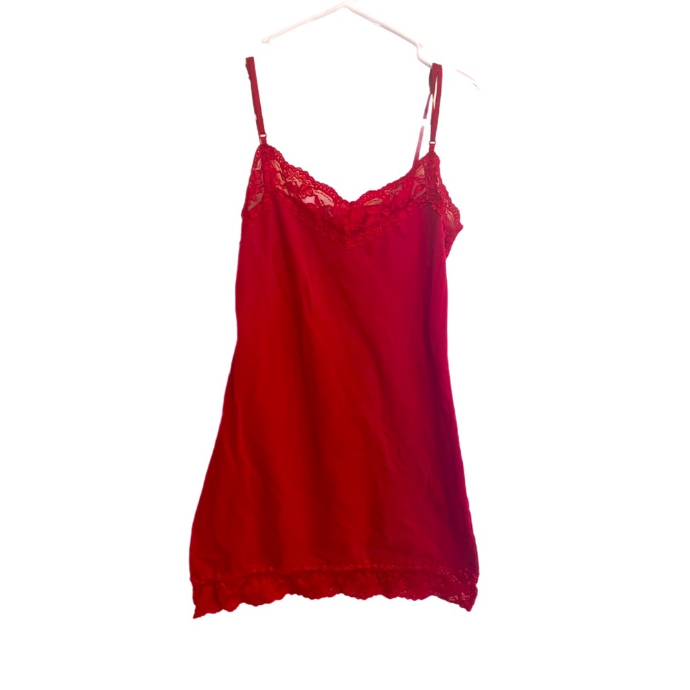 Bozzolo Lace Trim Tank Size Small Red Y2K